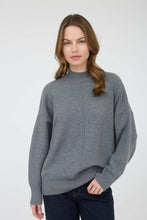 Load image into Gallery viewer, "Fall Saturday" Gray Oversized Sweater