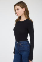 Load image into Gallery viewer, "Timeless Classic" Black Simple Long Sleeve Bodysuit