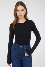Load image into Gallery viewer, "Timeless Classic" Black Simple Long Sleeve Bodysuit