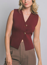 Load image into Gallery viewer, &quot;Fall Classic&quot; Sleeveless Cranberry Thick Knit Top
