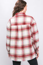 Load image into Gallery viewer, &quot;Raspberry Martini&quot; Pink &amp; Beige Plaid Jacket with Sherpa Lining
