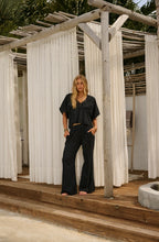 Load image into Gallery viewer, &quot;Coastal Living&quot; Black Short Sleeve Flare Top
