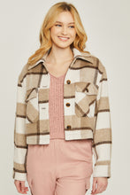 Load image into Gallery viewer, &quot;Falling For You&quot; Beige Cropped Plaid Jacket
