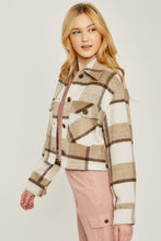 Load image into Gallery viewer, &quot;Falling For You&quot; Beige Cropped Plaid Jacket
