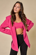 Load image into Gallery viewer, &quot;Queen Mentality&quot; Fuchsia Button Up Blazer w/ Matching Tube Top

