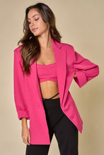 Load image into Gallery viewer, &quot;Queen Mentality&quot; Fuchsia Button Up Blazer w/ Matching Tube Top
