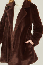 Load image into Gallery viewer, &quot;Winter In New York&quot; Long Brown Fuzzy Collar Coat
