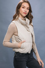 Load image into Gallery viewer, &quot;Fall Morning&quot; Cream Vegan Leather Puffer Vest
