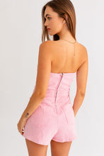 Load image into Gallery viewer, &quot;Southern Charm&quot; Pink Denim Strapless Romper
