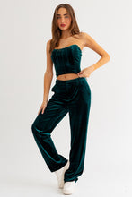 Load image into Gallery viewer, &quot;Emerald Nights&quot; Dark Green Velvet Two Piece Set
