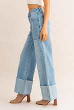 Load image into Gallery viewer, &quot;Good Old Times&quot; High Waisted Wide Leg Cuffed Jeans

