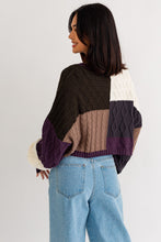 Load image into Gallery viewer, &quot;Fall Dreaming&quot; Multicolored Patchwork Cropped Knit Sweater
