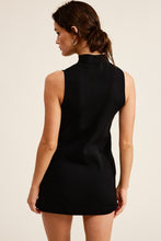 Load image into Gallery viewer, &quot;September Dreaming&quot; Black Knit Sleeveless Long Turtle Neck Top w/ a slit
