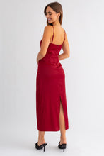 Load image into Gallery viewer, &quot;Cranberry Cocktail&quot; Red Spaghetti Strap Maxi Dress
