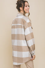 Load image into Gallery viewer, &quot;White Wine Dreaming&quot; Beige Plaid Long Shacket
