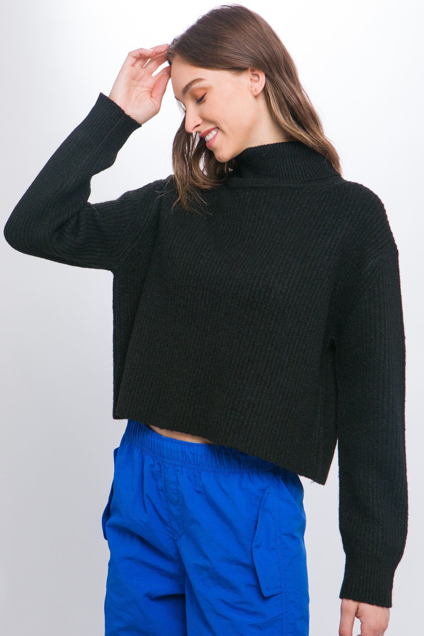 Warm Smile Black Turtle Neck Sweater – Pink Moon Boutique