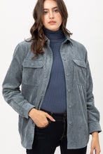 Load image into Gallery viewer, Blueberry Vineyard&quot; Gray Corduroy Reversible Button Down Jacket
