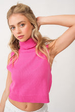 Load image into Gallery viewer, &quot;Taste Of Fall&quot; Pink Sleeveless Knit Turtle Neck Top
