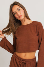 Load image into Gallery viewer, &quot;Sunday Coffee&quot; Brown Long Sleeve Lounge Set
