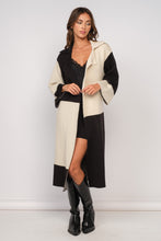 Load image into Gallery viewer, &quot;Christmas In NYC&quot; Black and Ivory Block Pattern Trench Coat
