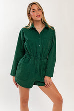 Load image into Gallery viewer, &quot;Call Me Lucky&quot; Green Long Sleeve Romper
