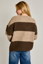 Load image into Gallery viewer, &quot;November Sunday&quot; Brown Striped Oversized Sweater
