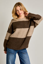 Load image into Gallery viewer, &quot;November Sunday&quot; Brown Striped Oversized Sweater
