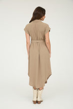 Load image into Gallery viewer, &quot;Winery Tour&quot; Collard Button Down Belted Midi Dress
