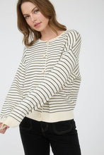 Load image into Gallery viewer, &quot;Fall Air&quot; Stripe Button Down Cardigan
