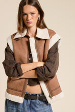 Load image into Gallery viewer, &quot;The Canyon Vest&quot; Light Brown Faux Suede Vest w/ Sherpa Lining
