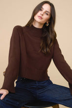 Load image into Gallery viewer, &quot;Chic September&quot; Chunky Knit Cropped Chocolate Brown Sweater
