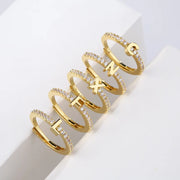 Gold Initial Letter Rings