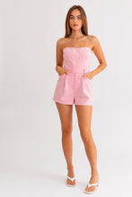 Load image into Gallery viewer, &quot;Yacht Party&quot; Pink Strapless Denim Romper
