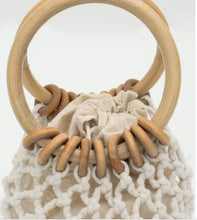 Load image into Gallery viewer, Mini Crochet Handbag w/ Wooden Handle
