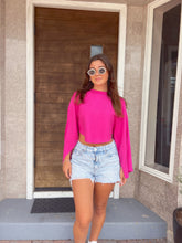 Load image into Gallery viewer, &quot;August Nights&quot; Hot Pink Light Weight Cropped Sweater

