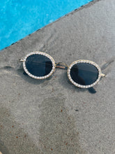 Load image into Gallery viewer, &quot;Sparks Fly&quot; Oval Frame Pearl &amp; Rhinestone Sunglasses
