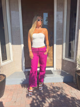 Load image into Gallery viewer, &quot;Raspberry Summer&quot; Hot Pink Low Rise Cargo Pants
