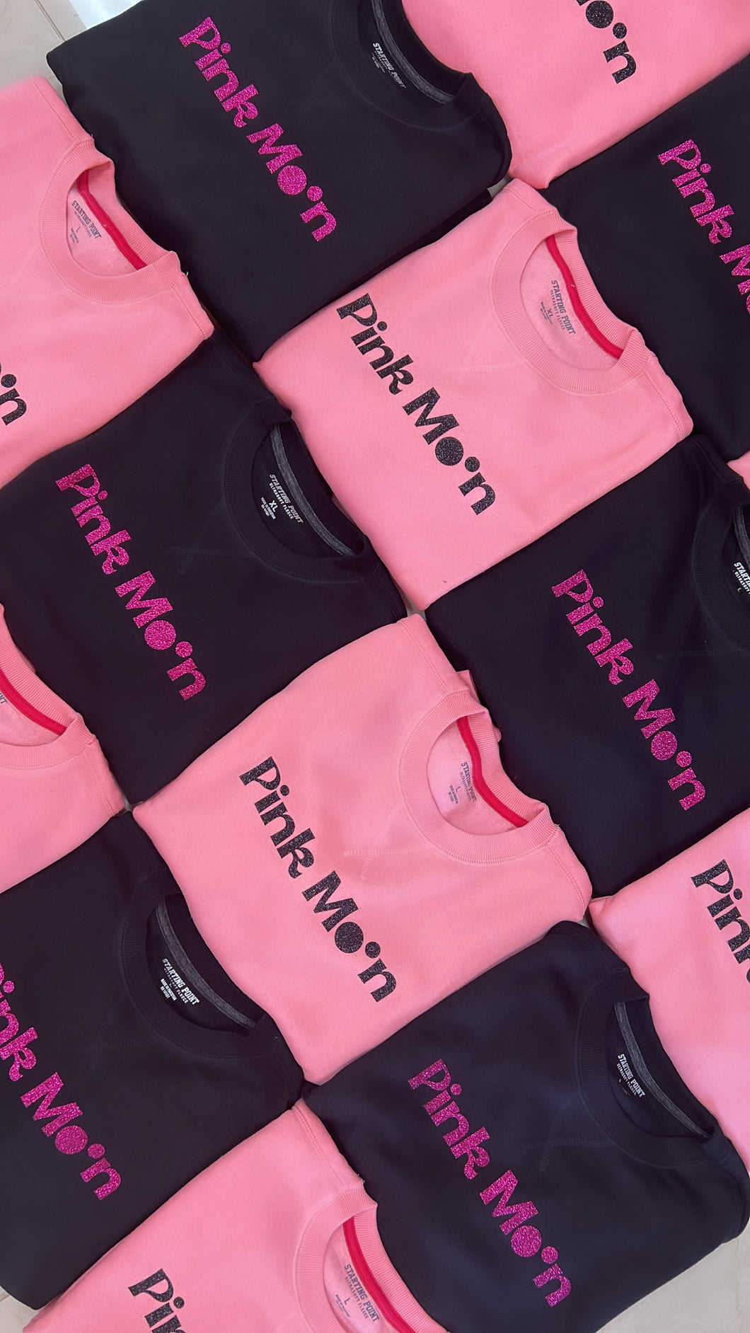 Pink Moon Branded Crew Neck Sweatshirt (Sparkle Letters)