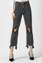 Load image into Gallery viewer, &quot;Risk Taker&quot; High Rise Acid Wash Cropped Black Jeans
