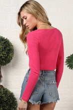 Load image into Gallery viewer, &quot;Sugar and Spice&quot; Long Sleeve Button Crop Top
