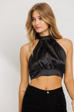 Load image into Gallery viewer, &quot;Golden Charm&quot; Black Halter Top
