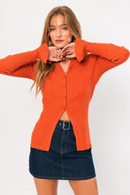 Load image into Gallery viewer, &quot;Pumpkin Spice&quot; Rust Collard Sweater Top
