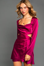 Load image into Gallery viewer, &quot;Holiday Wish&quot; Maroon Cut Out Mini Dress
