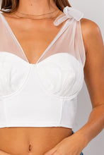 Load image into Gallery viewer, &quot;Elegant Memories&quot; White Corset Top w/ Sheer Detail
