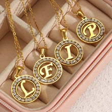 Load image into Gallery viewer, 18k Gold Filled Retro Initial Pendant Necklace
