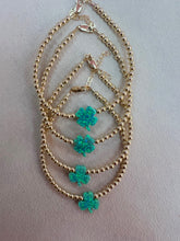 Load image into Gallery viewer, 14k Filled Gold Filled Green Clover Bracelet
