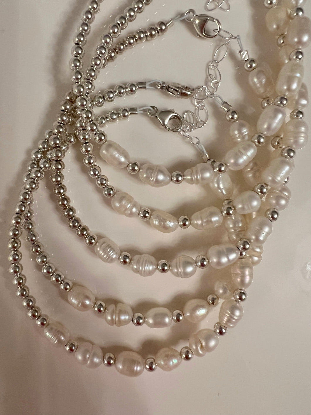 Sterling Sliver Bracelet w/ Fresh Water Pearls