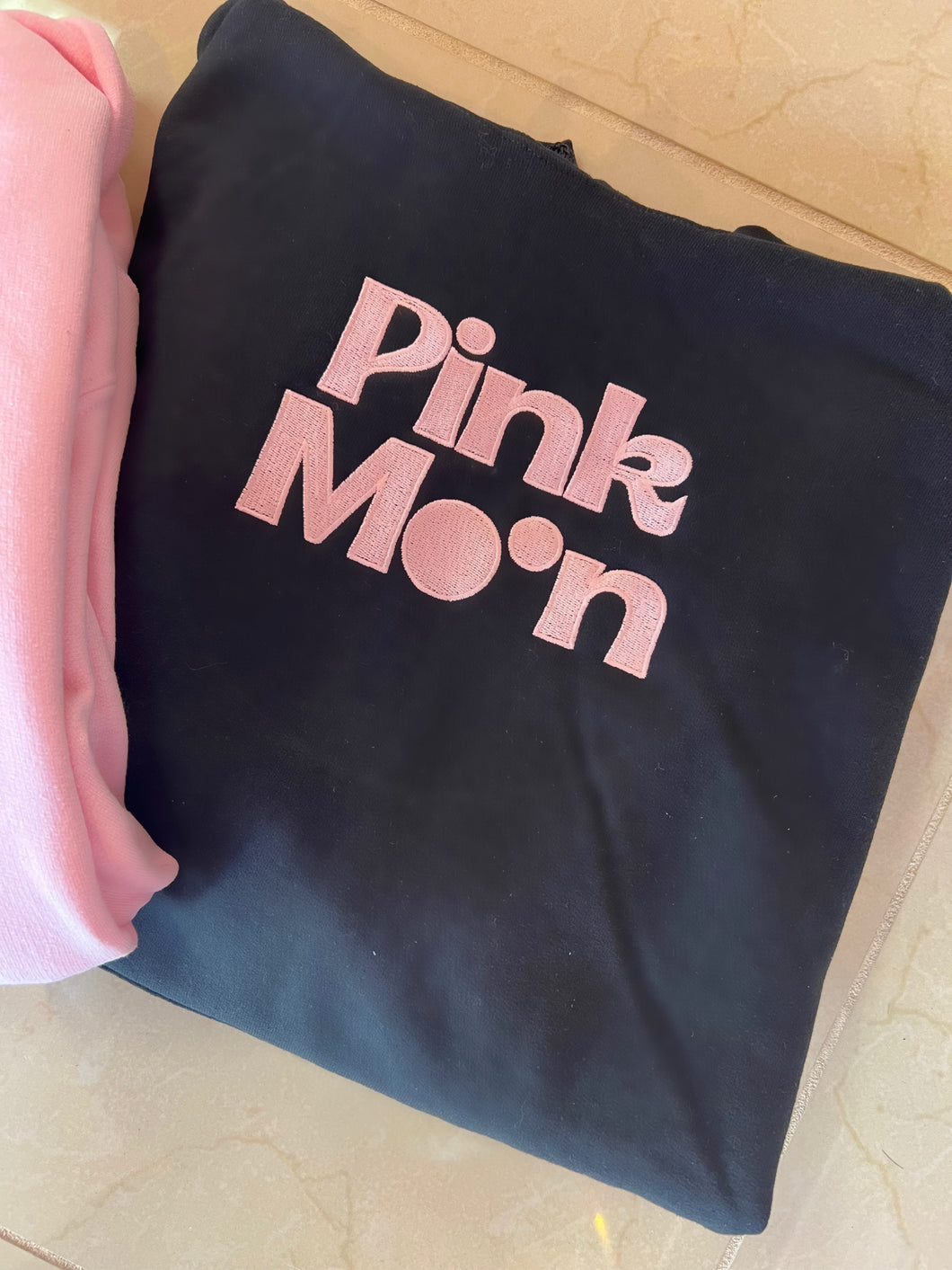 Pink Moon Hoodie - Large Logo (BLACK)