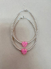 Load image into Gallery viewer, Sterling Silver Opal Heart Bracelet
